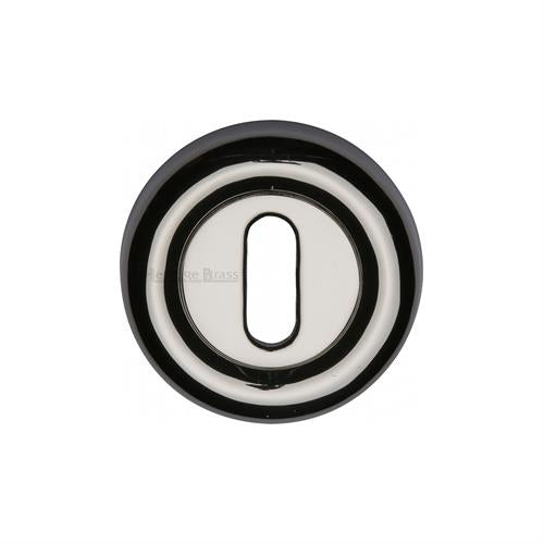 Colonial Standard Profile Round Escutcheon 53mm x 10mm - Polished Nickel