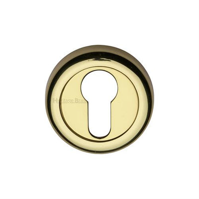Colonial Euro Profile Round Escutcheon 53mm x 10mm - Polished Brass (Lacquered)