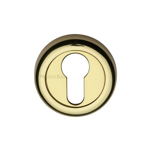 Colonial Euro Profile Round Escutcheon 53mm x 10mm - Polished Brass
