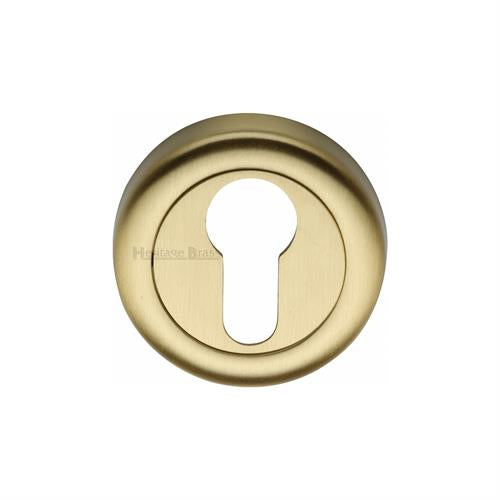 Colonial Euro Profile Round Escutcheon 53mm x 10mm - Satin Brass