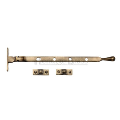 Bulb End Design - Casement Window Stay - Antique Brass