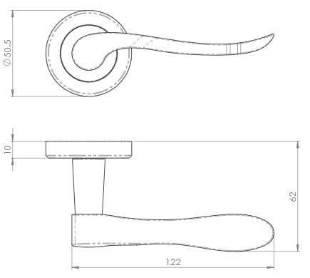 Verdun Lever Handle On Concealed Fix Round Rose - Diagram
