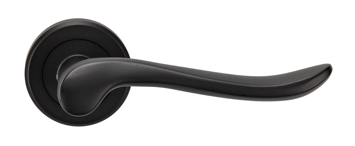 Verdun Lever Handle On Concealed Fix Round Rose - Matt Black