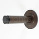 Wall Mounted Cylinder Door Stop With Stepped Round Rose - 81mm x 19mm - Dark Bronze (Lacquered)