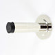 Wall Mounted Cylinder Door Stop With Stepped Round Rose - 81mm x 19mm - Polished Nickel