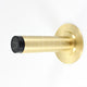 Wall Mounted Cylinder Door Stop With Stepped Round Rose - 81mm x 19mm - Satin Brass (Lacquered)