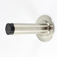 Wall Mounted Cylinder Door Stop With Stepped Round Rose - 81mm x 19mm - Satin Nickel