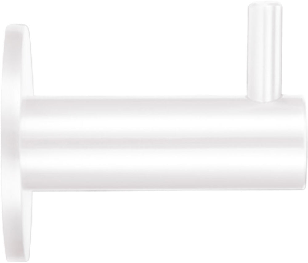 Wall Mounted Robe Hook With Rose - Matt White