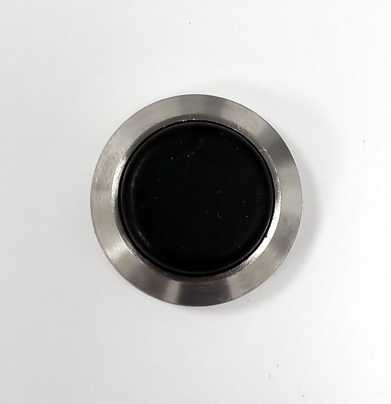 Small Projection Wall Mounted Door Stop Buffer - Satin Nickel With Black Rubber