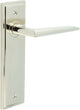 Wedge Pattern Lever Handle On A Large Rectangular Backplate - Polished Nickel