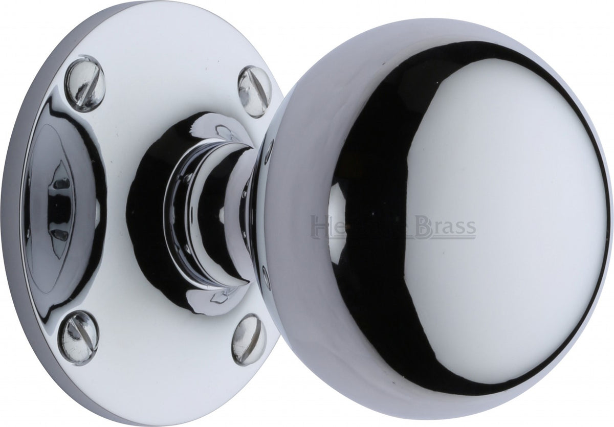 Westminster Round Mortice Knobs - Polished Chrome