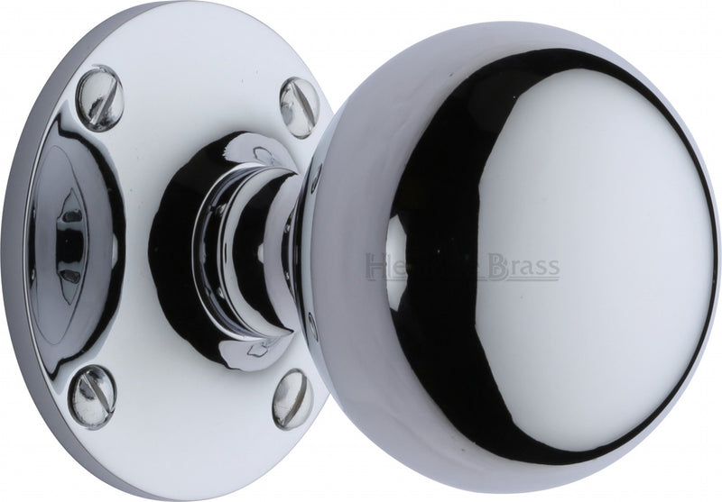 Westminster Round Mortice Knobs - Polished Chrome