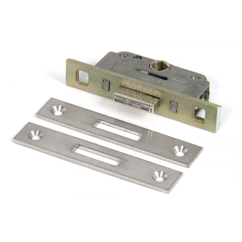 Window Dead Lock With 7mm x 7mm Spindle - For Use With Multi-Point Window Handles - Case Depth 30mm - (25mm Backset) - Satin Stainless Steel
