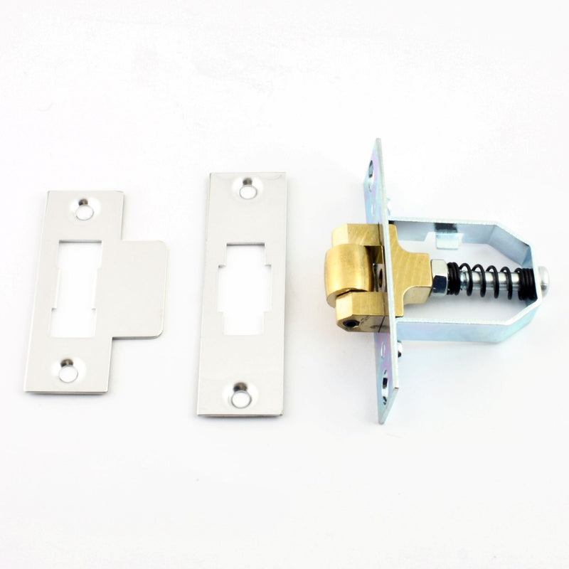 Heavy Duty Adjustable Roller Ball Catch - Polished Stainless Steel With Brass Wheel