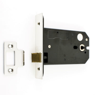 Horizontal Mortice Latch - Deep Case For Use With Door Knobs - Polished Stainless Steel