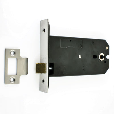Horizontal Mortice Latch - Deep Case For Use With Door Knobs - Satin Stainless Steel