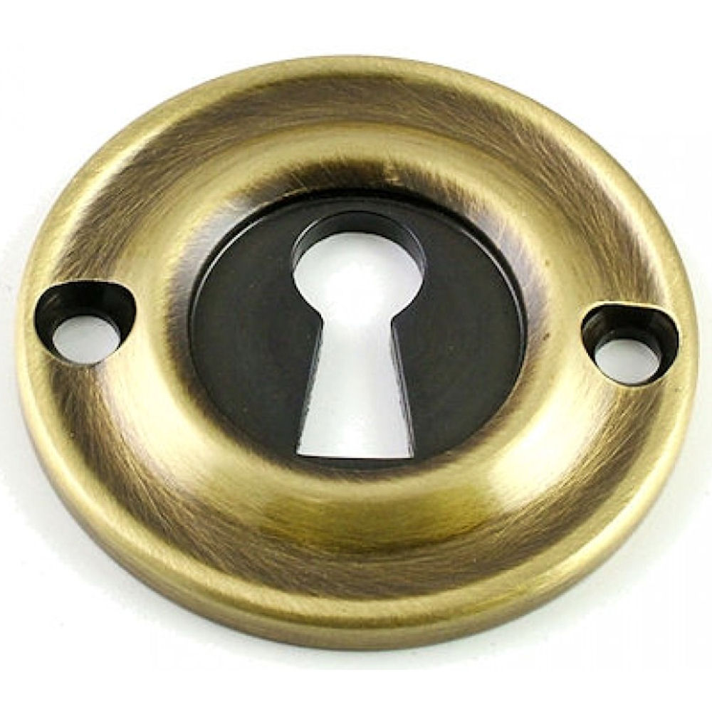 Chrome Covered Key Escutcheon - Round Front Main Door Keyhole - Plate Lock  Cover