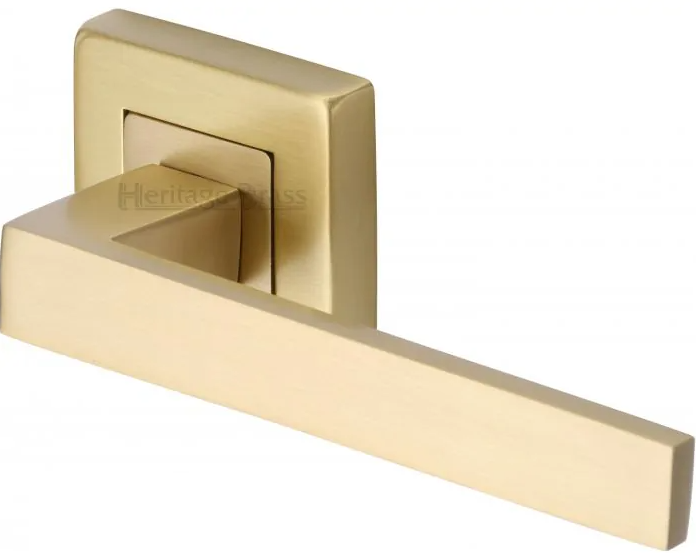 Satin Brass Square Lever Collection