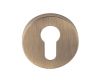 Euro Profile Round Push On Escutcheon - Antique Brass