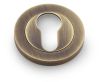 Concealed Fix Euro Profile Escutcheon - Low Profile Round Rose - Antique Brass
