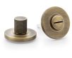 Knurled Bathroom Thumbturn and Release On Concealed Fix Low Profile Round Rose - Antique Brass