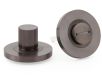 Reeded Bathroom Thumbturn and Release On Concealed Fix Low Profile Round Rose - Dark Bronze PVD
