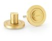 Hammered Bathroom Thumbturn and Release On Concealed Fix Low Profile Round Rose - Satin Brass