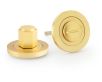 Hex Bathroom Thumbturn and Release On Concealed Fix Low Profile Round Rose - Satin Brass