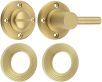 Accessible Bathroom Turn & Release With Reeded Round Rose - 53mm x 10mm - Satin Brass