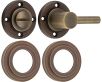 Accessible Bathroom Turn & Release With Stepped Round Rose - 53mm x 10mm - Antique Brass