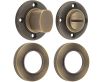 Bathroom Turn & Release With Knurled Round Rose - 53mm x 10mm - Antique Brass (Lacquered)