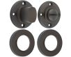 Bathroom Turn & Release With Knurled Round Rose - 53mm x 10mm - Dark Bronze (Lacquered)