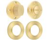 Bathroom Turn & Release With Knurled Round Rose - 53mm x 10mm - Satin Brass (Lacquered)