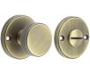 Knurled Bathroom Round Knob Turn & Release With Face Fixed Round Rose - 53mm x 10mm - Antique Brass (Lacquered)