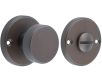 Knurled Bathroom Round Knob Turn & Release With Face Fixed Round Rose - 53mm x 10mm - Dark Bronze (Lacquered)