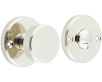 Knurled Bathroom Round Knob Turn & Release With Face Fixed Round Rose - 53mm x 10mm - Polished Nickel