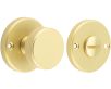 Knurled Bathroom Round Knob Turn & Release With Face Fixed Round Rose - 53mm x 10mm - Satin Brass (Lacquered)