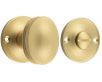 Classic Bathroom Oval Knob Turn & Release With Face Fixed Round Rose - 40mm Diameter - Satin Brass (Lacquered)