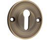 Classic Design Face Fixed Escutcheon - Standard Key - Antique Brass (Lacquered)