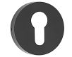 Euro Profile Escutcheon With Concealed Fix Push On Round Rose - Suitable For Use With FD30 Doors - Matt Black