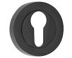 Euro Profile Escutcheon With Concealed Fix Round Rose - Suitable For Use With FD30 Doors - Matt Black