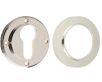 Euro Profile Escutcheon With Knurled Rose - 53mm x 10mm - Polished Nickel