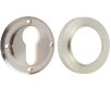 Euro Profile Escutcheon With Knurled Rose - 53mm x 10mm - Satin Nickel