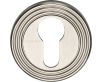 Euro Profile Reeded Round Rose Escutcheons - Satin Nickel