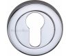Euro Profile Round Rose Escutcheons - Polished Chrome