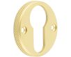 Knurled Design Face Fixed Escutcheon - Euro Profile - Satin Brass