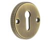 Knurled Design Face Fixed Escutcheon - Standard Key - Antique Brass