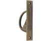 Pocket Door Edge Pull - Counterbalanced - 130mm x 26mm - Antique Brass - Closed
