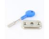 Square Shaped Spindle Key & Escutcheon To Suit 5mm Follower Deadbolt - Stainless Steel Effect
