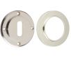 Standard Profile Escutcheon With Knurled Rose - 53mm x 10mm - Polished Nickel